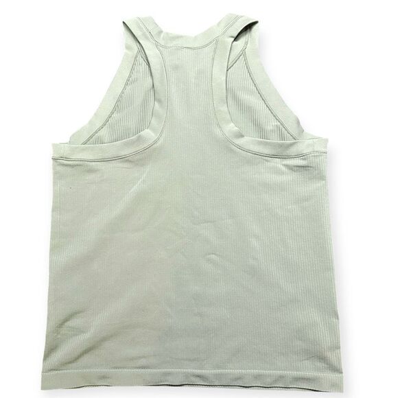 ATHLETA Women’s Sage Green Renew Seamless Ribbed High Neck Racerback Tank Size L - Picture 4 of 7